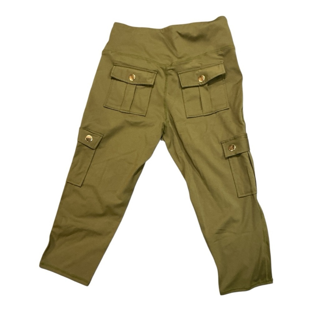 Green Leggings with Elastic Waistband and Relaxed Fit - Picture 2 of 4